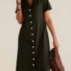 Women's Shirt Dress Casual Dress Cotton Linen Dress Midi Dress Polyester Classic Casual Outdoor Daily Vacation Split Neck Button Short Sleeve Summer Spring 2023 Loose Fit Black Blue Plain S M L XL 2XL 1 Women's Shirt Dress Casual Dress Cotton Linen Dress Midi Dress Polyester Classic Casual Outdoor Daily Vacation Split Neck Button Short Sleeve Summer Spring 2023 Loose Fit Black Blue Plain S M L XL 2XL -LIGHTINTHEBOX Shop zzrtou1691040682034
